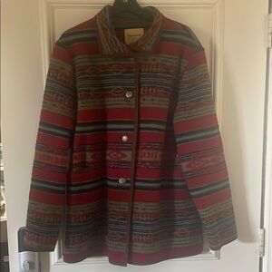 Women's Striped Red Utility Jacket